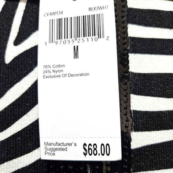 Carmen Marc Valvo Zebra Striped Top NWT - Picture 8 of 10
